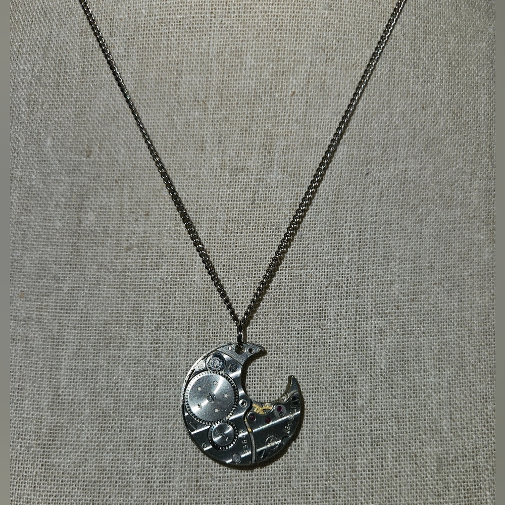 Mechanical Half Moon Necklace/brooch